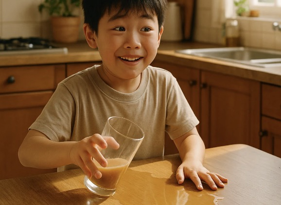 매 끼니마다 이어지는 '떨어뜨리기 쇼'