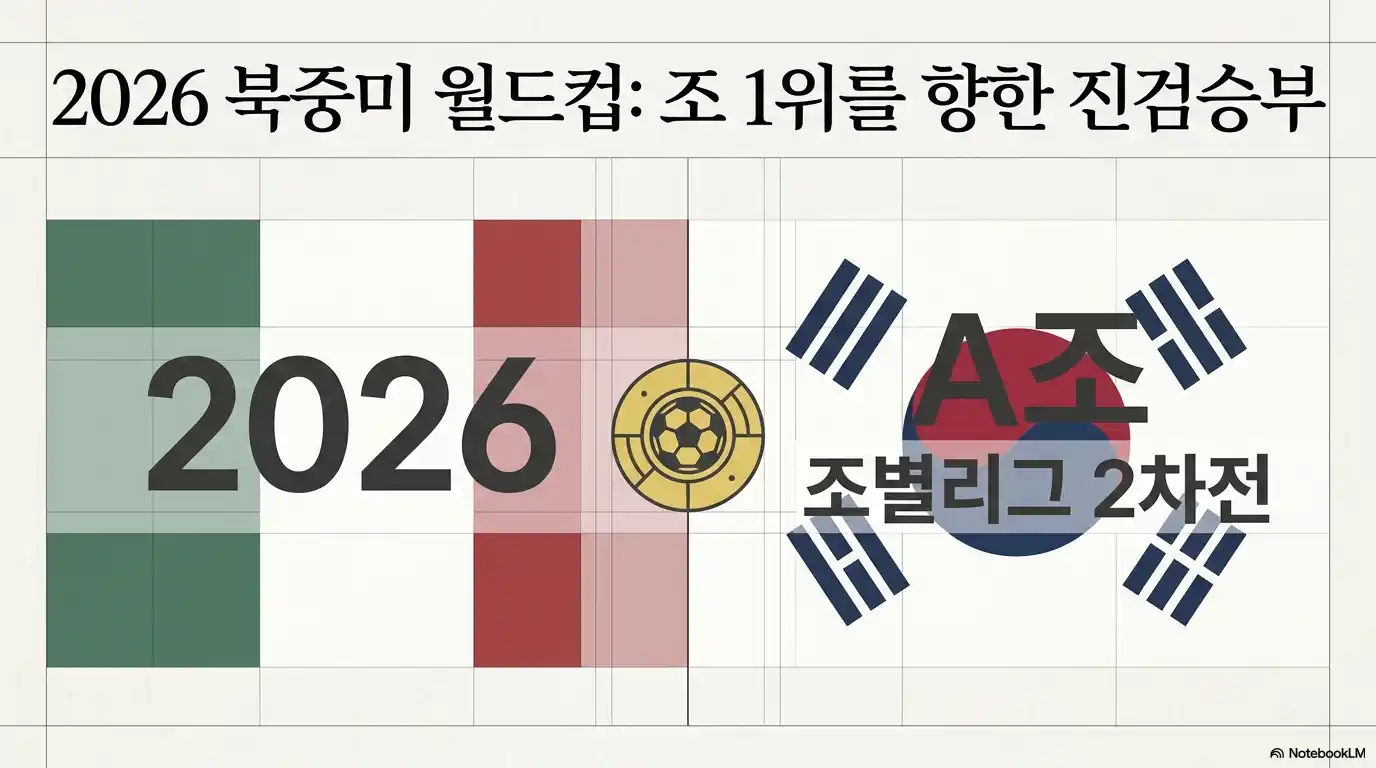 2026 북중미 월드컵 A조 조별리그 2차전 멕시코 대 대한민국 경기 예고 타이포그래피