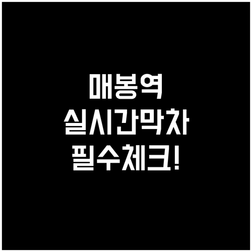 매봉역 3호선 이용객을 위한 실시간 ..