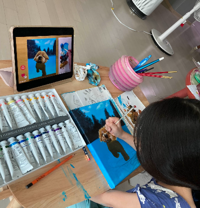 아크릴화 그리는 과정