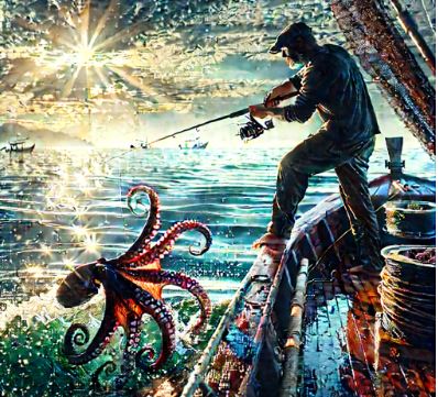 문어 선상낚시 사진