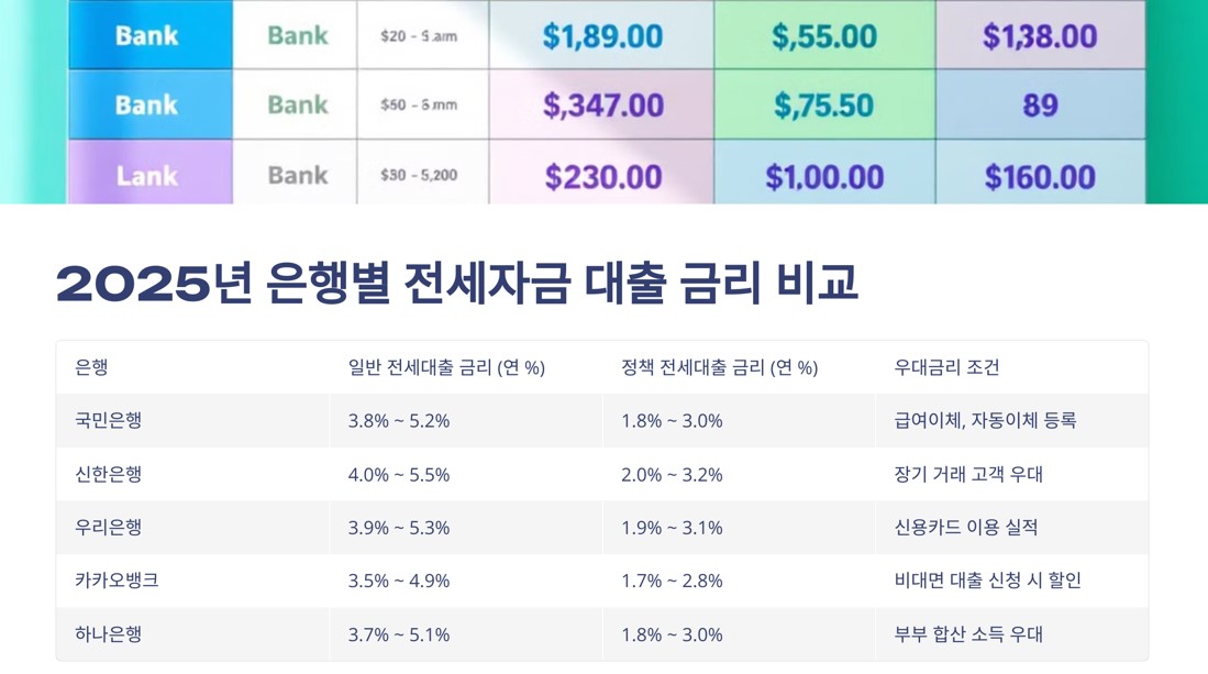 전세대출 금리 비교
