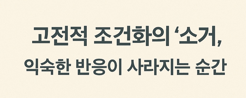 고전적 조건화의 '소거', 익숙한 반응이 사라지는 순간