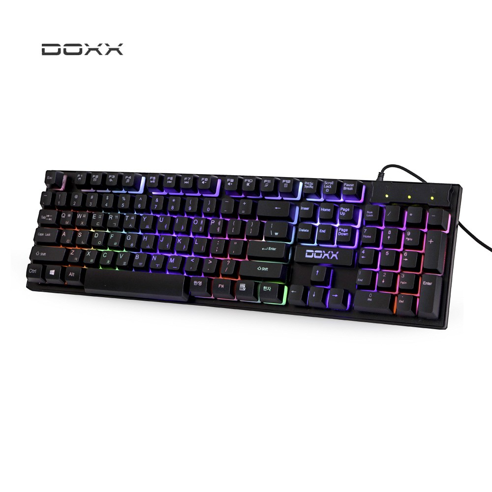 독스 LED USB 무지개 게이밍 멤브레인 키보드 DK-1001