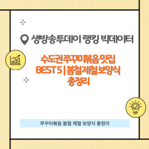 생방송투데이 랭킹 빅데이터 맛집