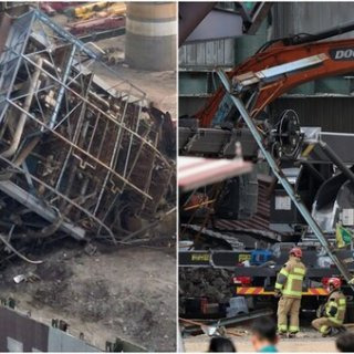 울산화력발전소 보일러 타워 붕괴 수색 &lsquo;경보음으로 중단&rsquo; 붕괴 위험 속 실종자 2명