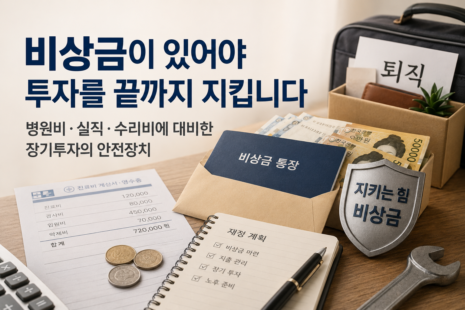 갑작스러운 병원비와 실직, 수리비에 대비한 비상금이 장기 투자 자산을 보호하는 돈 모으는 방법