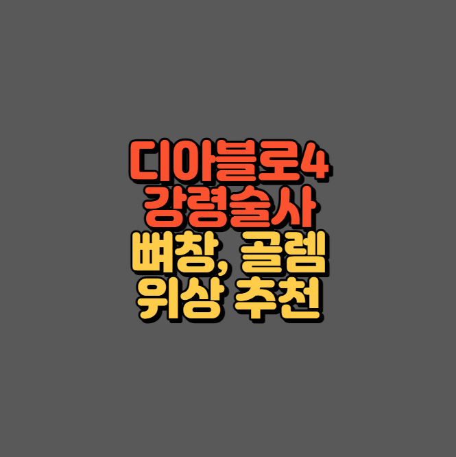 디아블로4 강령술사 위상 추천