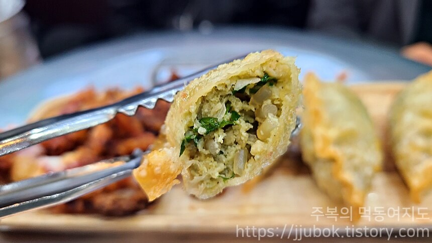 택이네-조개전골-튀김-만두-맛