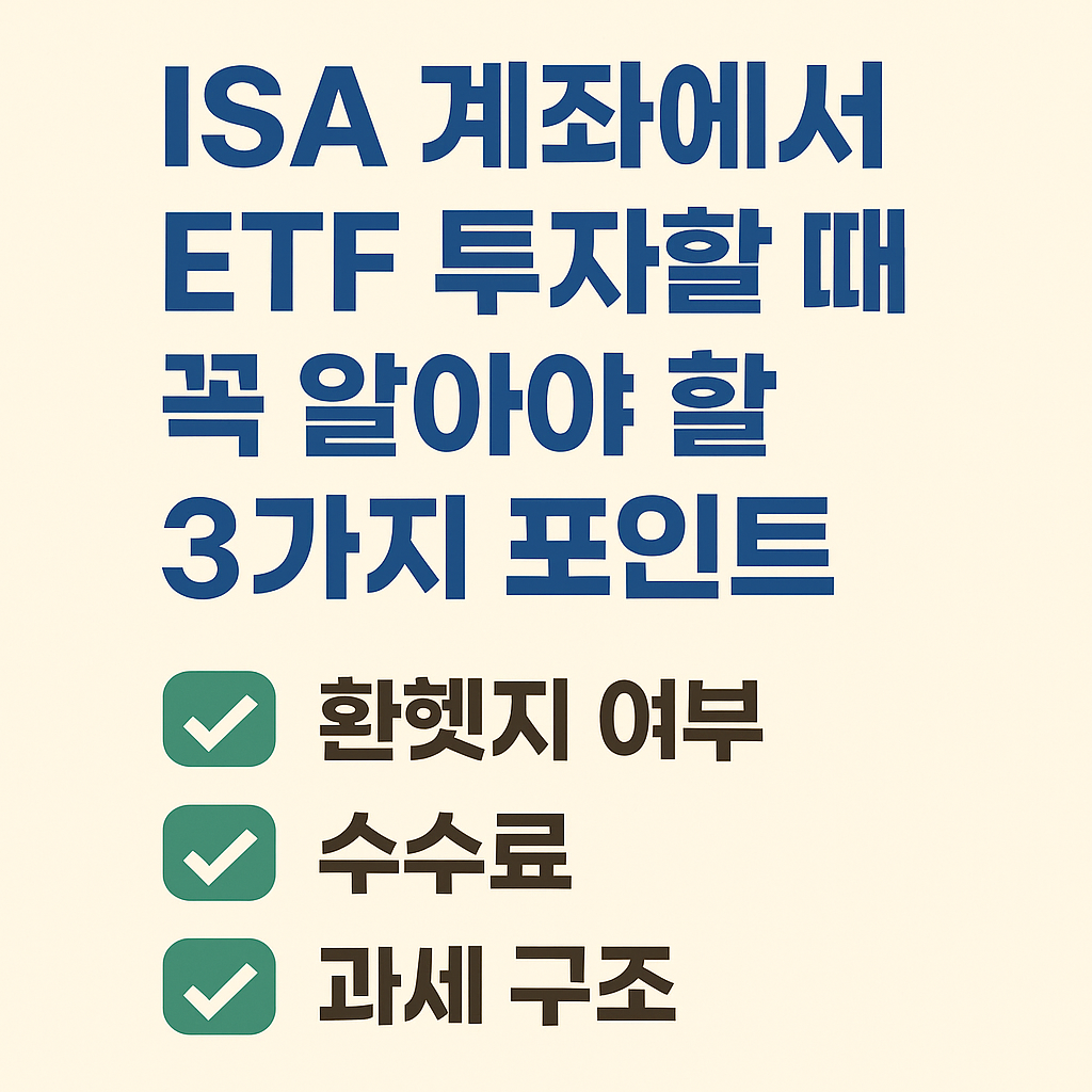 ISA 계좌에서 ETF 투자할 때 꼭 알아야 할 3가지 포인트