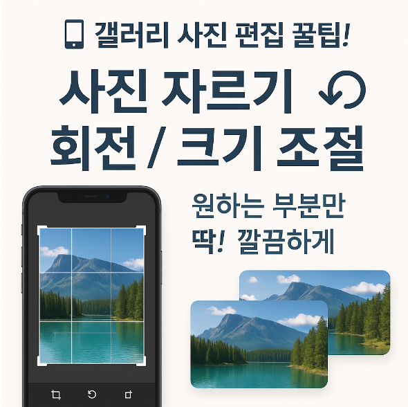 휴대폰 갤러리 사진 자르기/회전/크기 조절 방법 ❘ 원하는 부분만 깔끔하게 편집하기