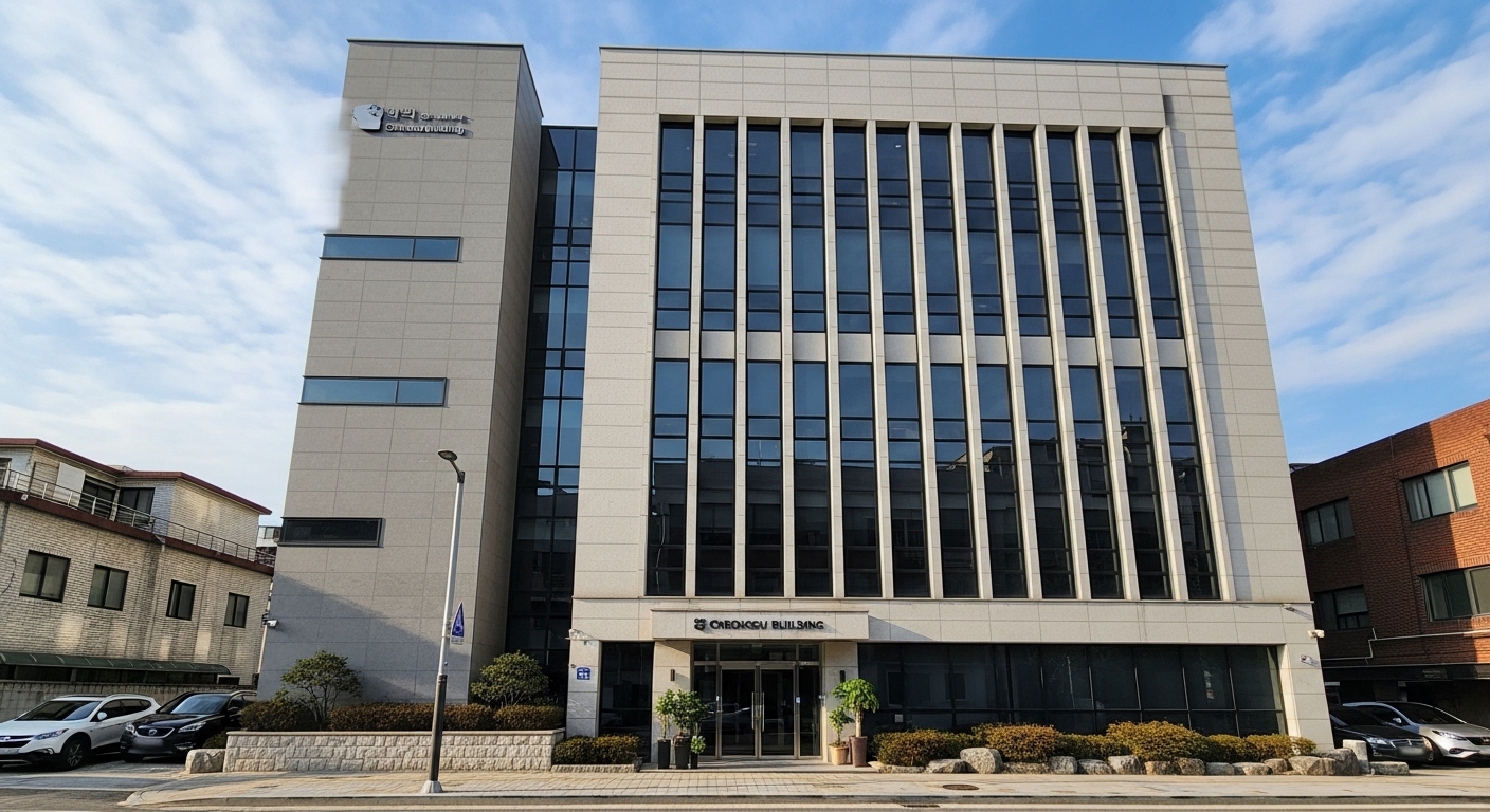 서울 논현동에 위치한 BTS의 옛 소속사 건물인 청구빌딩 외관 이미지