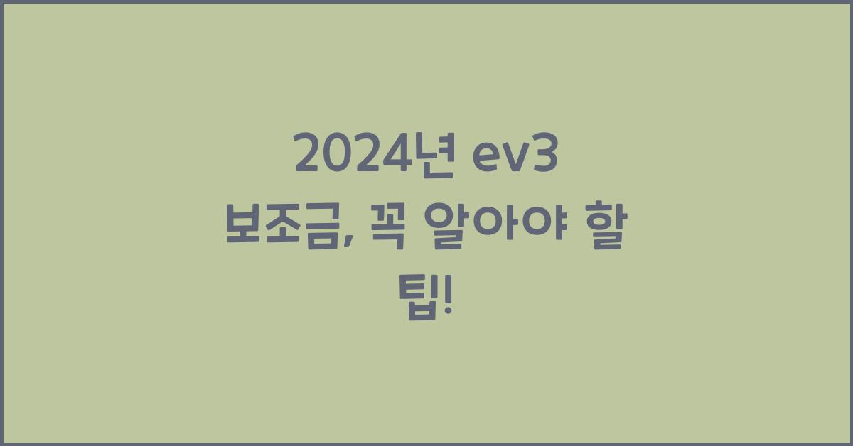 ev3 보조금