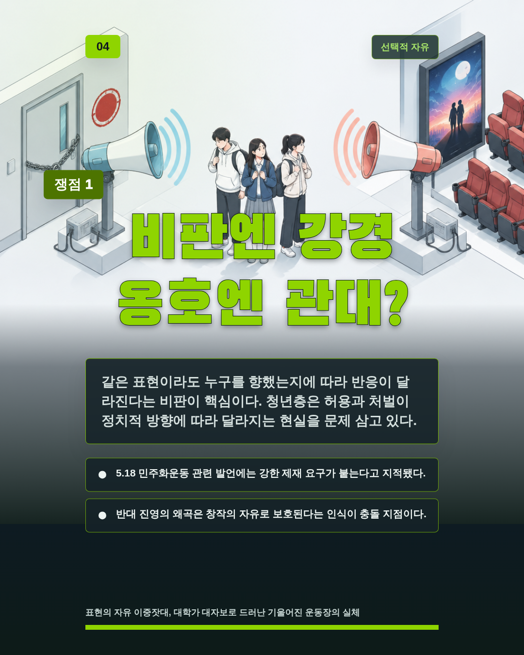 비판엔 강경 옹호엔 관대?