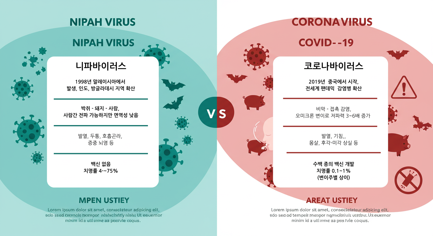 니파바이러스 vs 코로나바이러스
