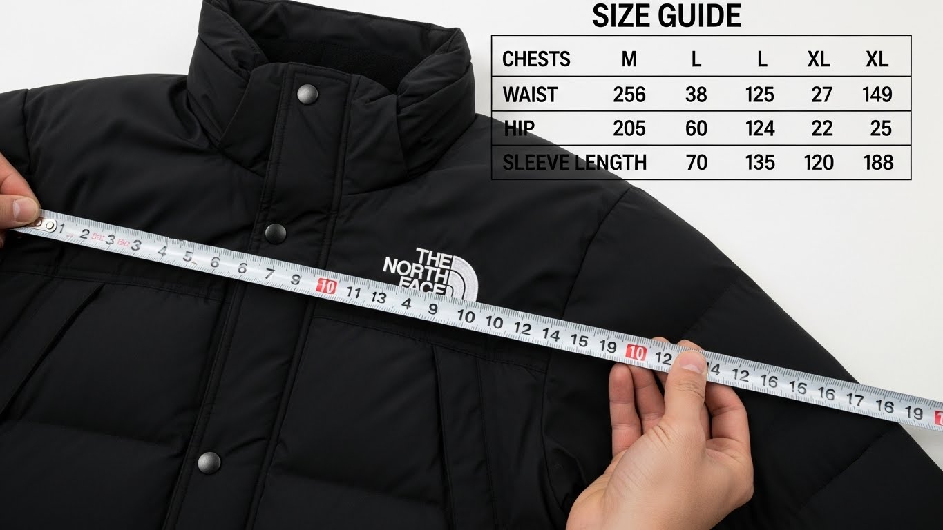 정확한 의류 치수 측정을 위한 가이드와 줄자 활용 이미지