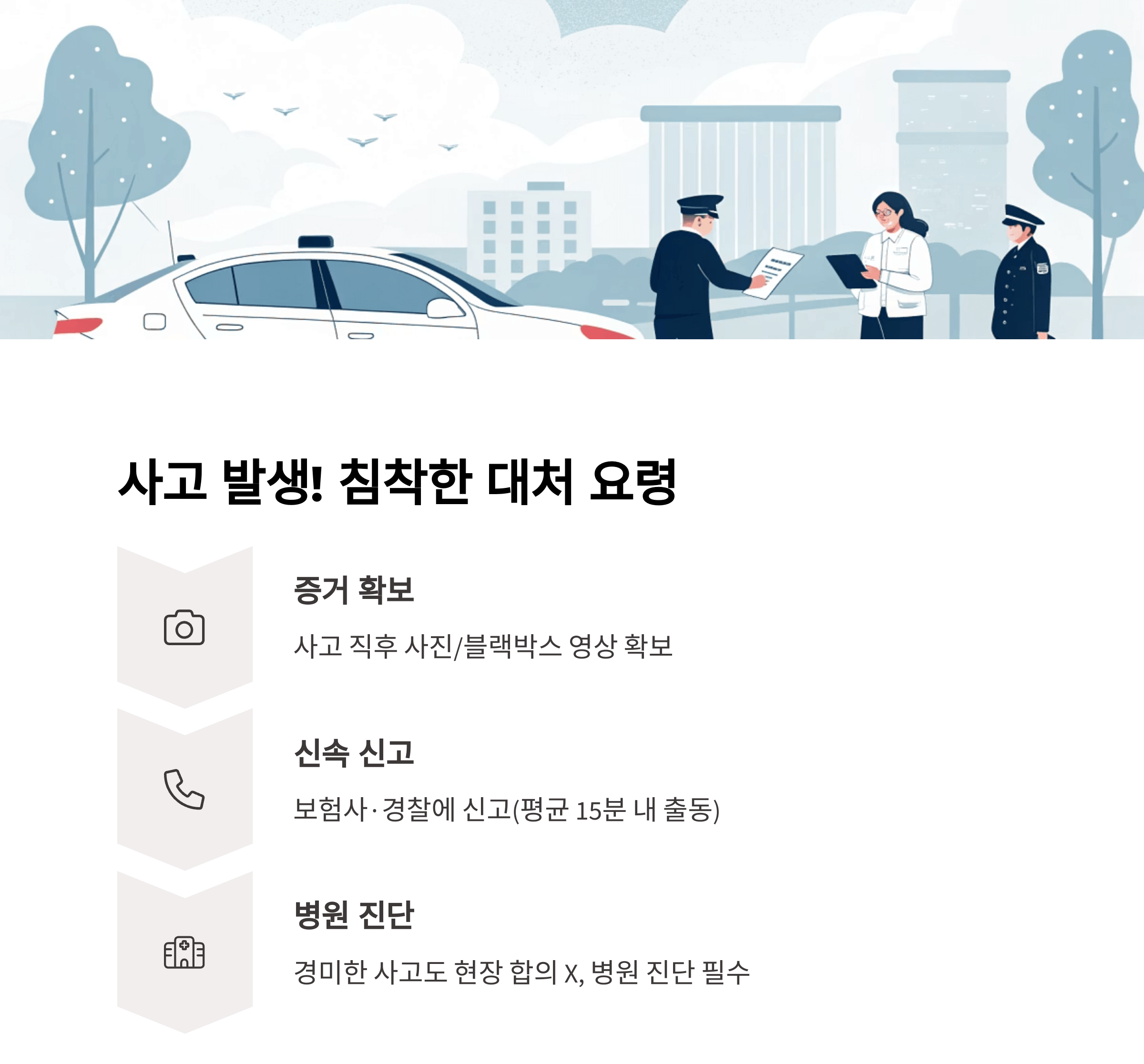 사고 발생 시, 초보 운전자의 침착한 대처법