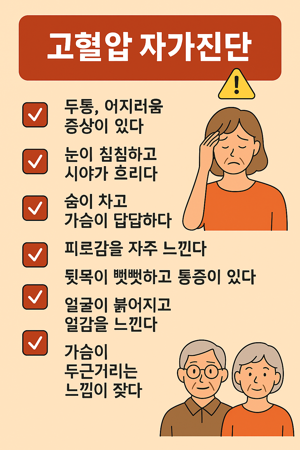 고혈압 자가진단 인포그래픽