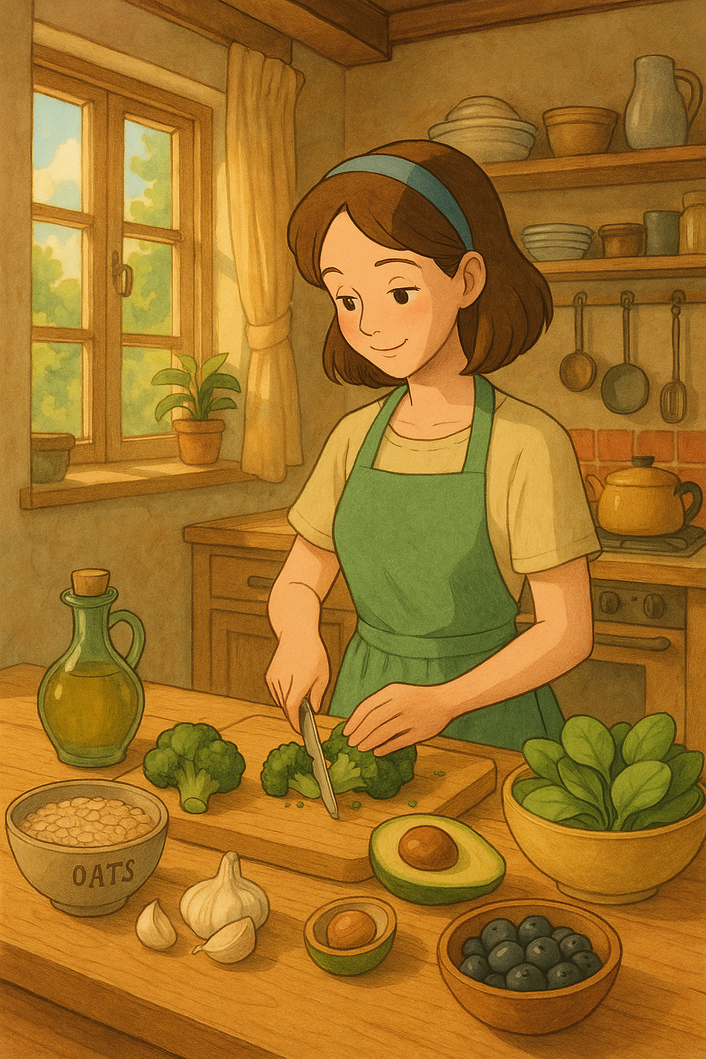 간 건강 식재료를 담백하게 요리 중인 사람