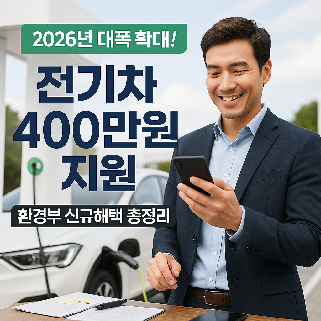 전기차 400만원 지원! 환경부 2026 혜택 총정리 (출처 : 환경부)