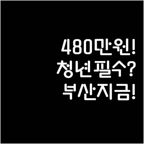 부산 청년 월세 지원 480만원 현금..