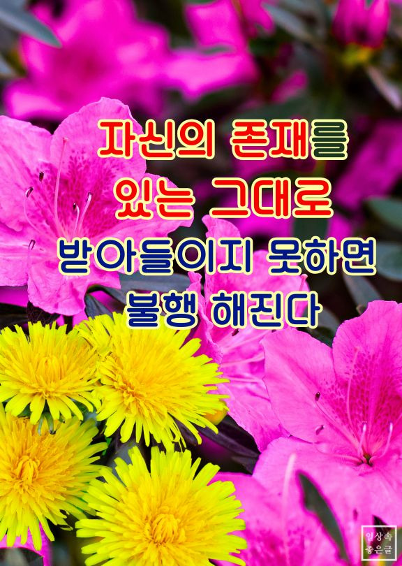 봄꽃과 감성 글귀 이미지 - 자신을 있는 그대로 받아들이는 행복