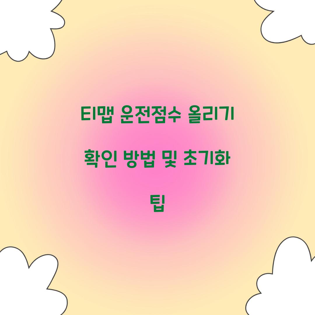 티맵 운전점수 올리기
