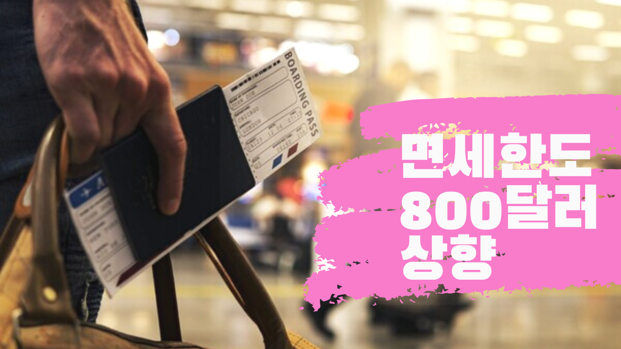 해외여행 면세한도 800달러 상향 조정 변경 & 자진신고