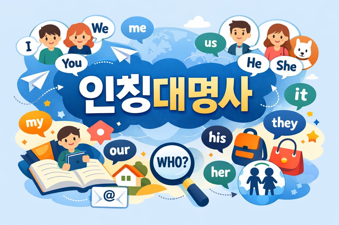 인칭대명사의 종류를 설명하는 이미지