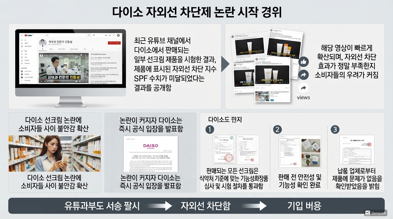 다이소 선크림 논란의 시작