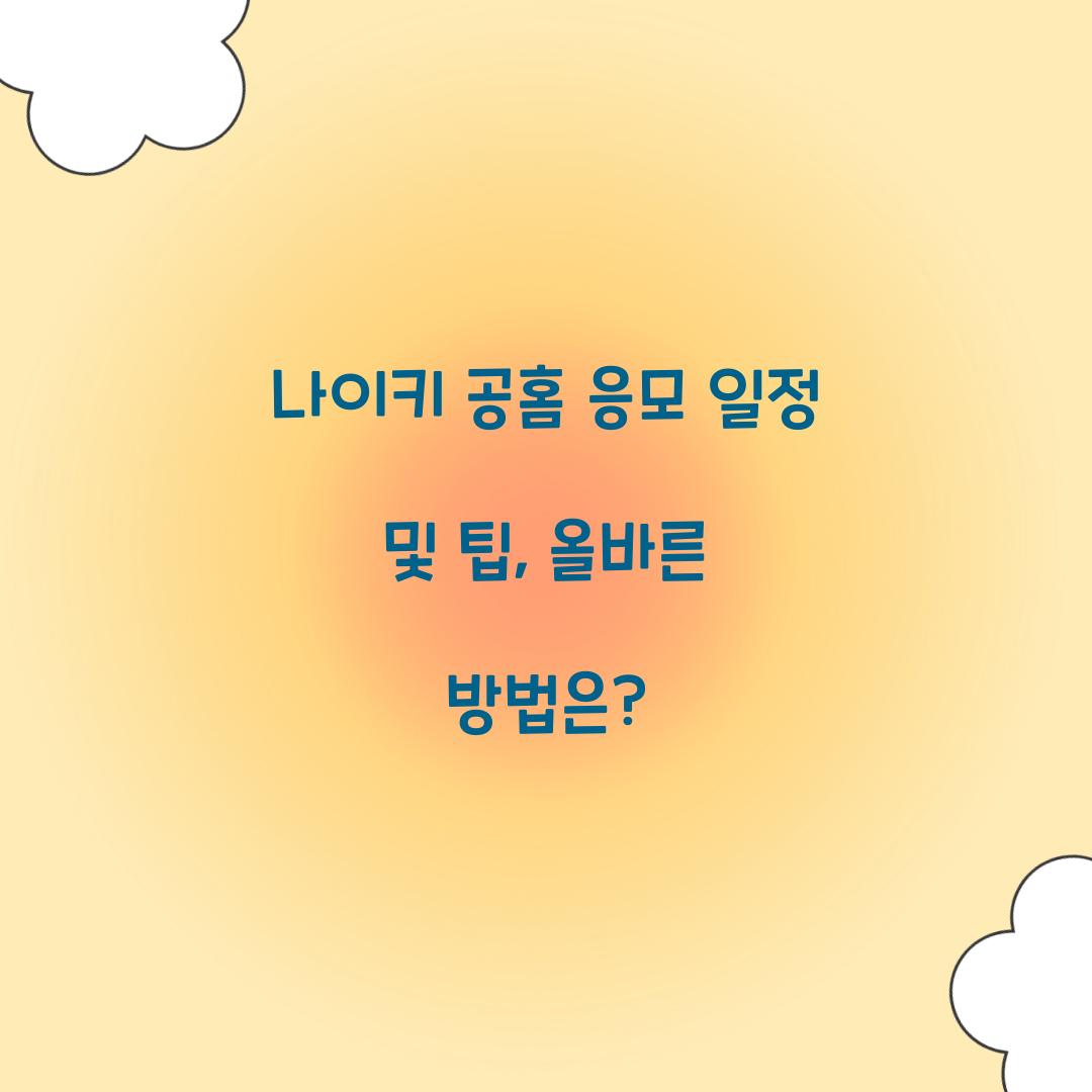 나이키 공홈 응모
