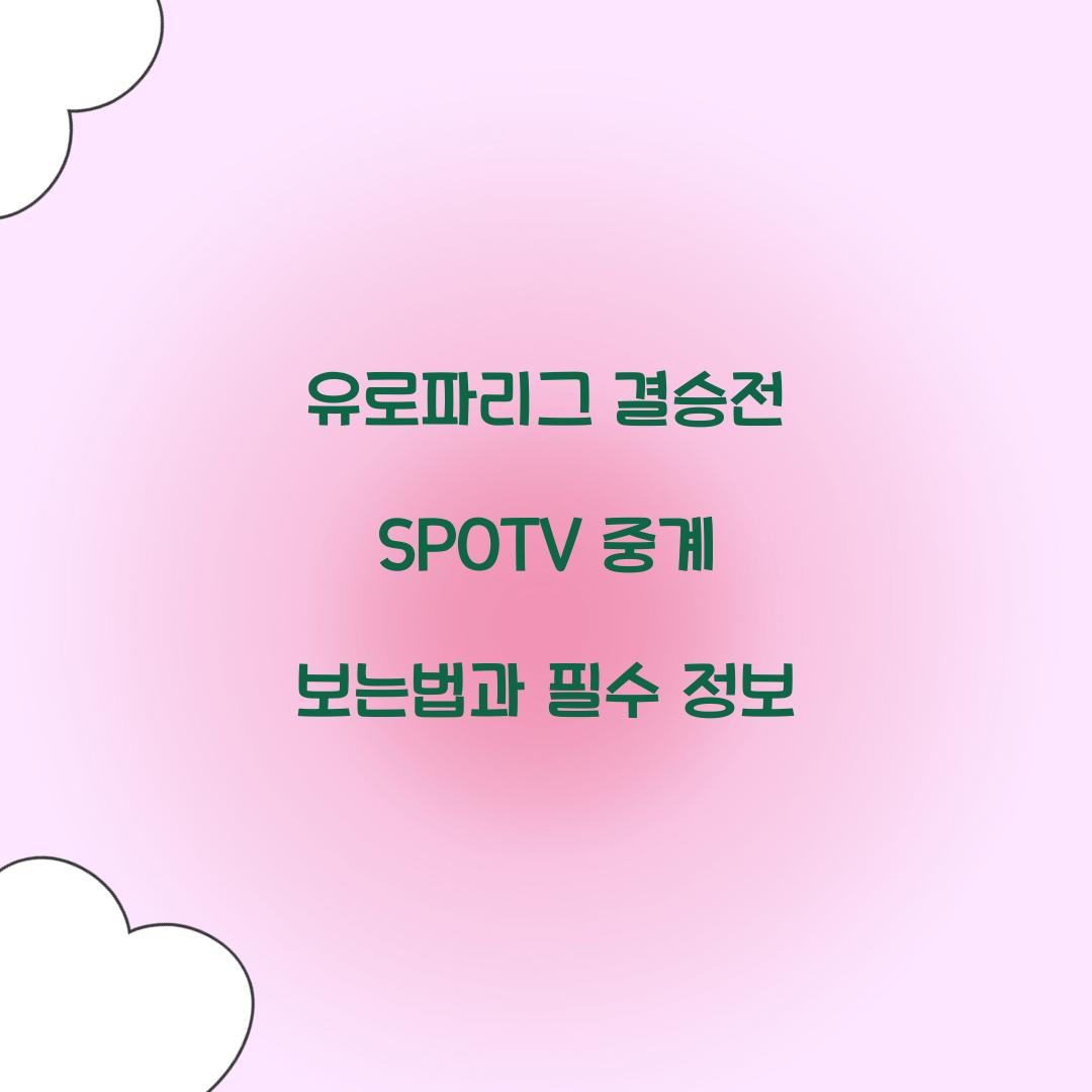 유로파리그 결승전 SPOTV 중계 보는법