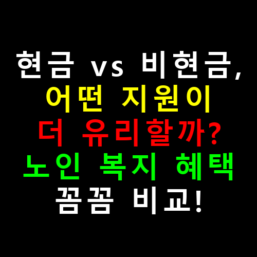 현금 vs 비현금, 어떤 지원이 더 유리할까? 노인 복지 혜택 꼼꼼 비교!
