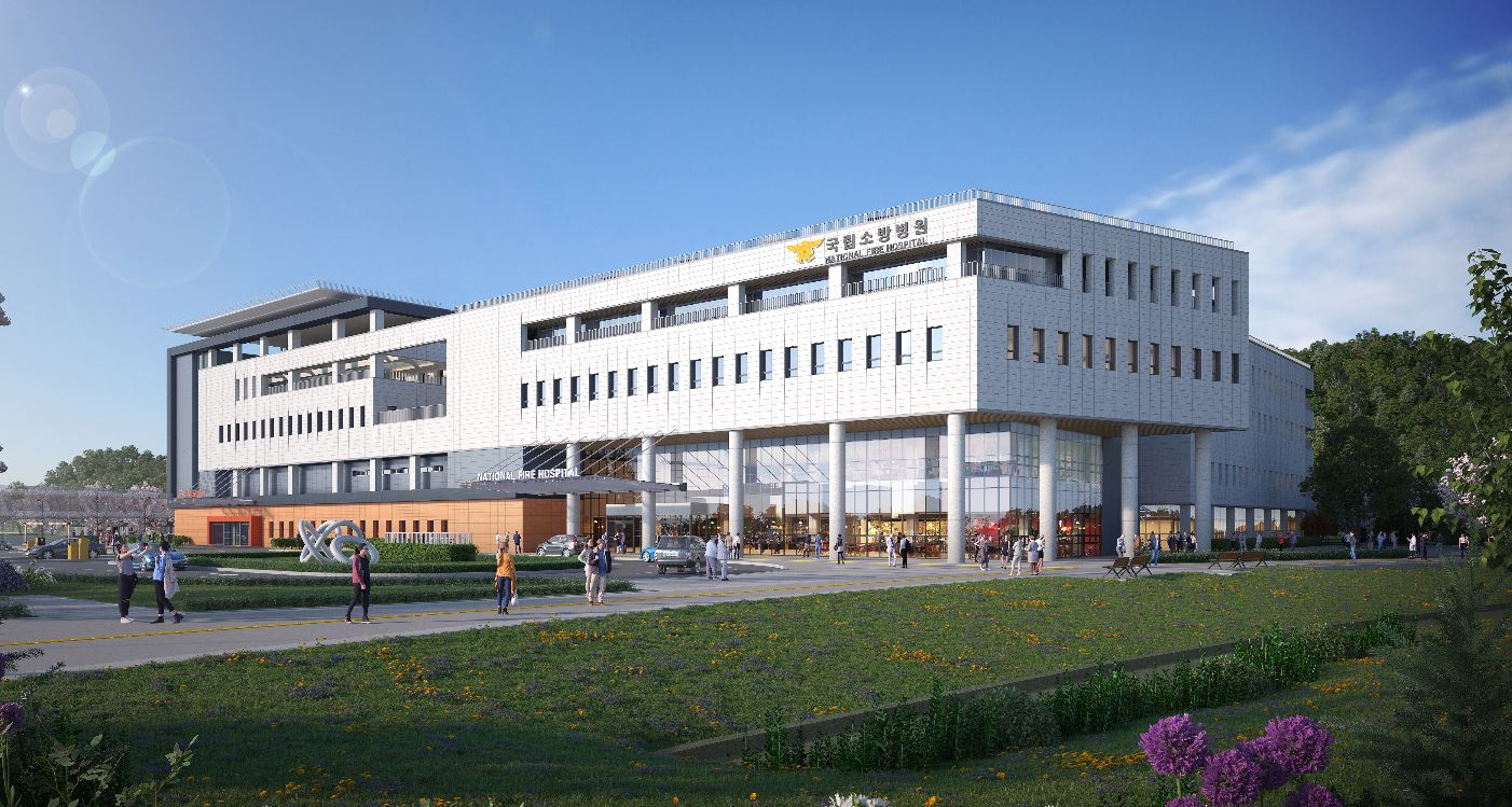 병원의 배치도와 조감도