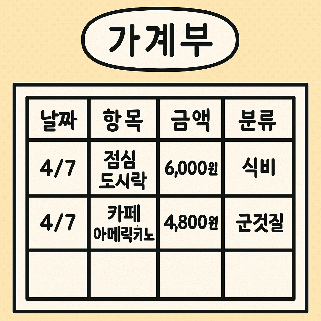 가계부 참고 이미지