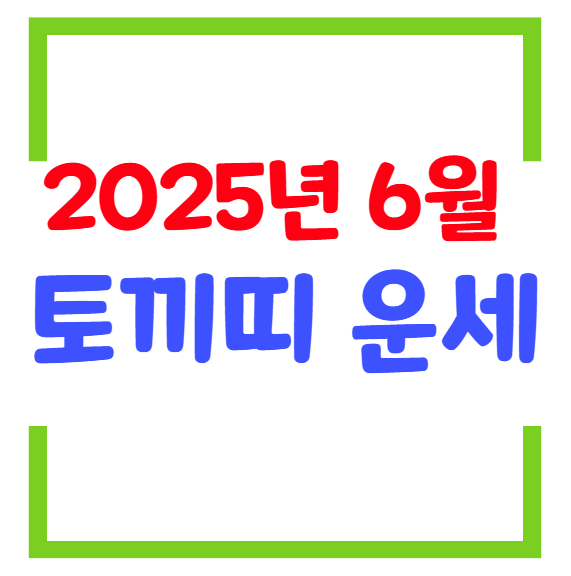 2025년 6월 토끼띠 생년별 운세