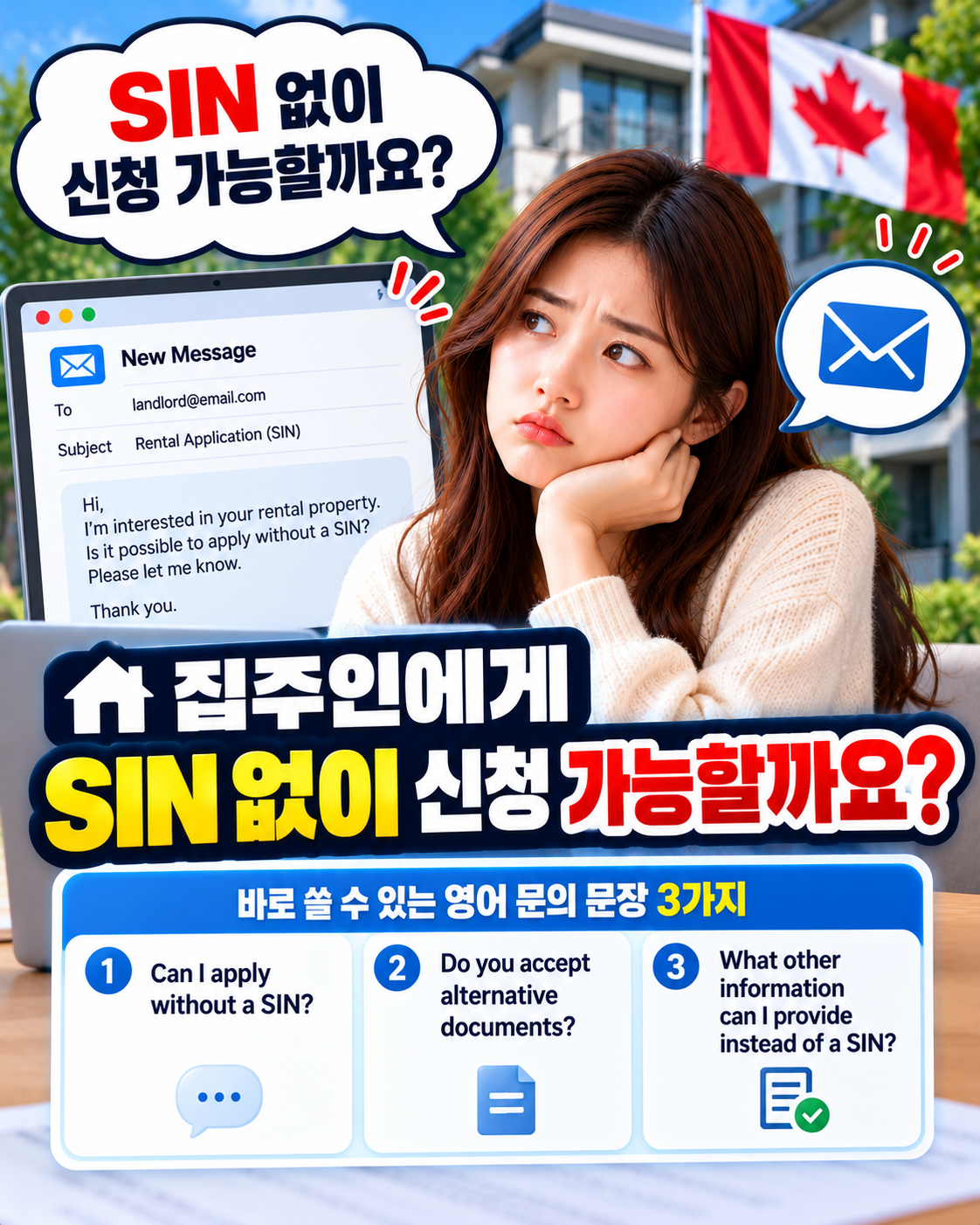 집주인 SIN 문의 영어 문장