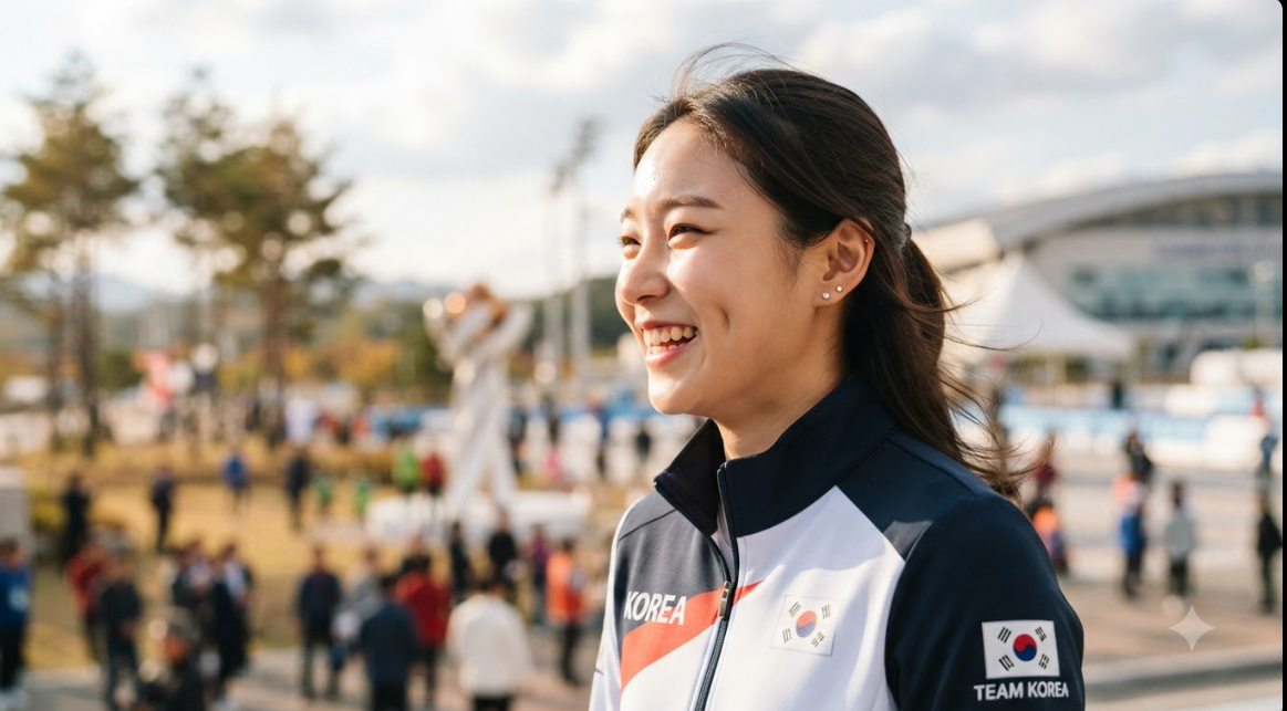 김아랑 선수의 화사한 미소와 프로필 이미지 콘셉트