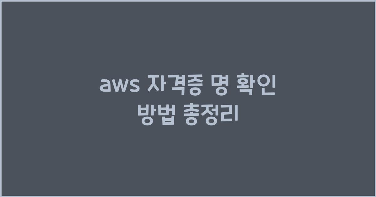 aws 자격증 명 확인