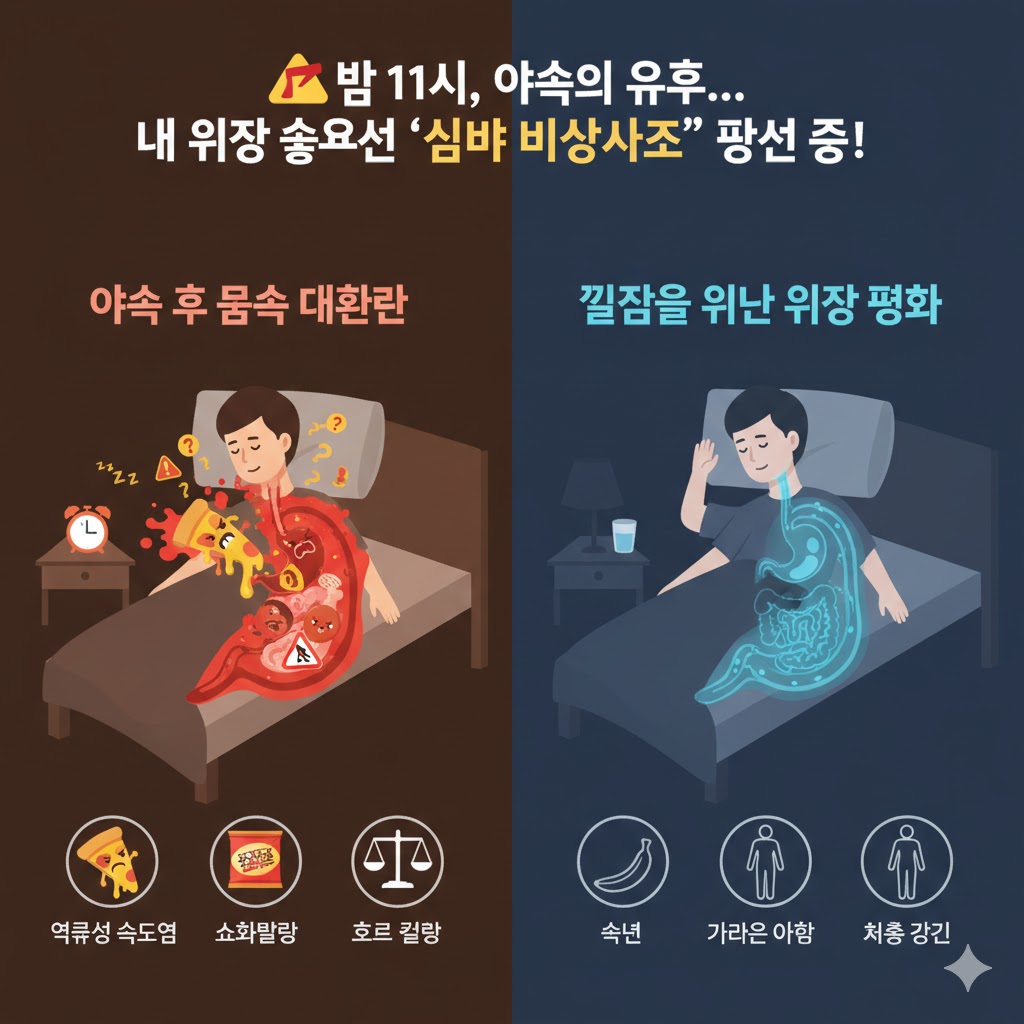 밤늦게 먹는 습관, 위장에 어떤 영향을 줄까 밤늦은 식사가 소화에 미치는 영향 6가지 기준
