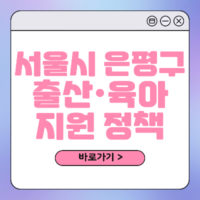 서울시 은평구 출산 육아 혜택