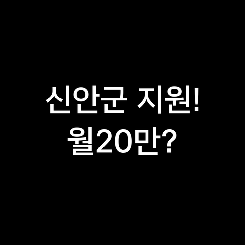 신안군 청년월세지원 2026년 월 2..