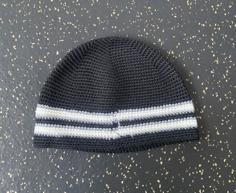 루오에스펙(LUOESPAC) 울 니트햇 버킷햇 벙거지 스트라이프 사파리햇 블랙