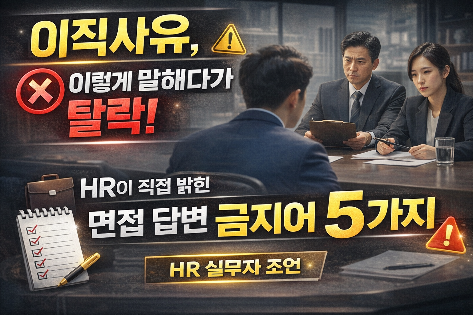 이직사유, 이렇게 말했다가 탈락?! HR이 알려주는 &lsquo;절대 하면 안 되는 답변 5가지&rsquo;