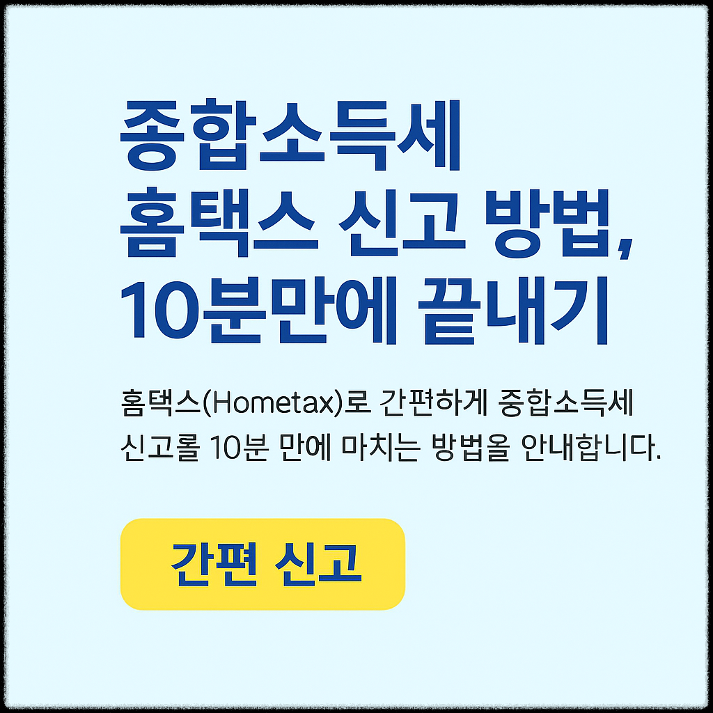 종합소득세 홈택스 신고 방법, 10분만에 끝내기!
