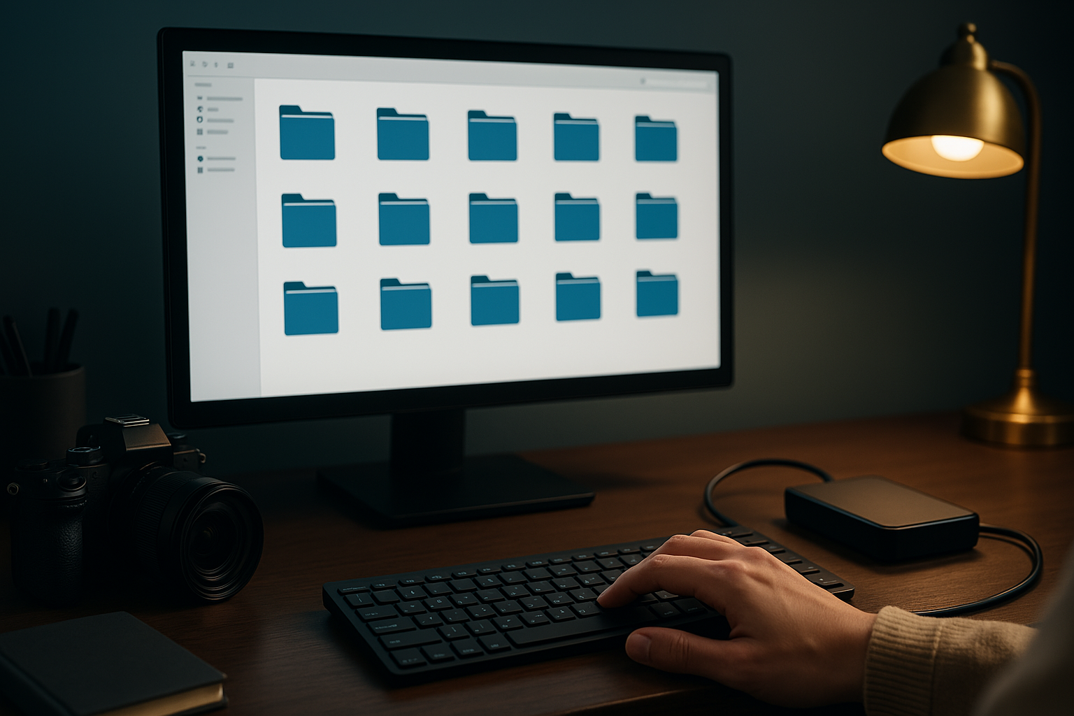 영상 파일 정리 및 안전한 백업 (Ai생성이미지)