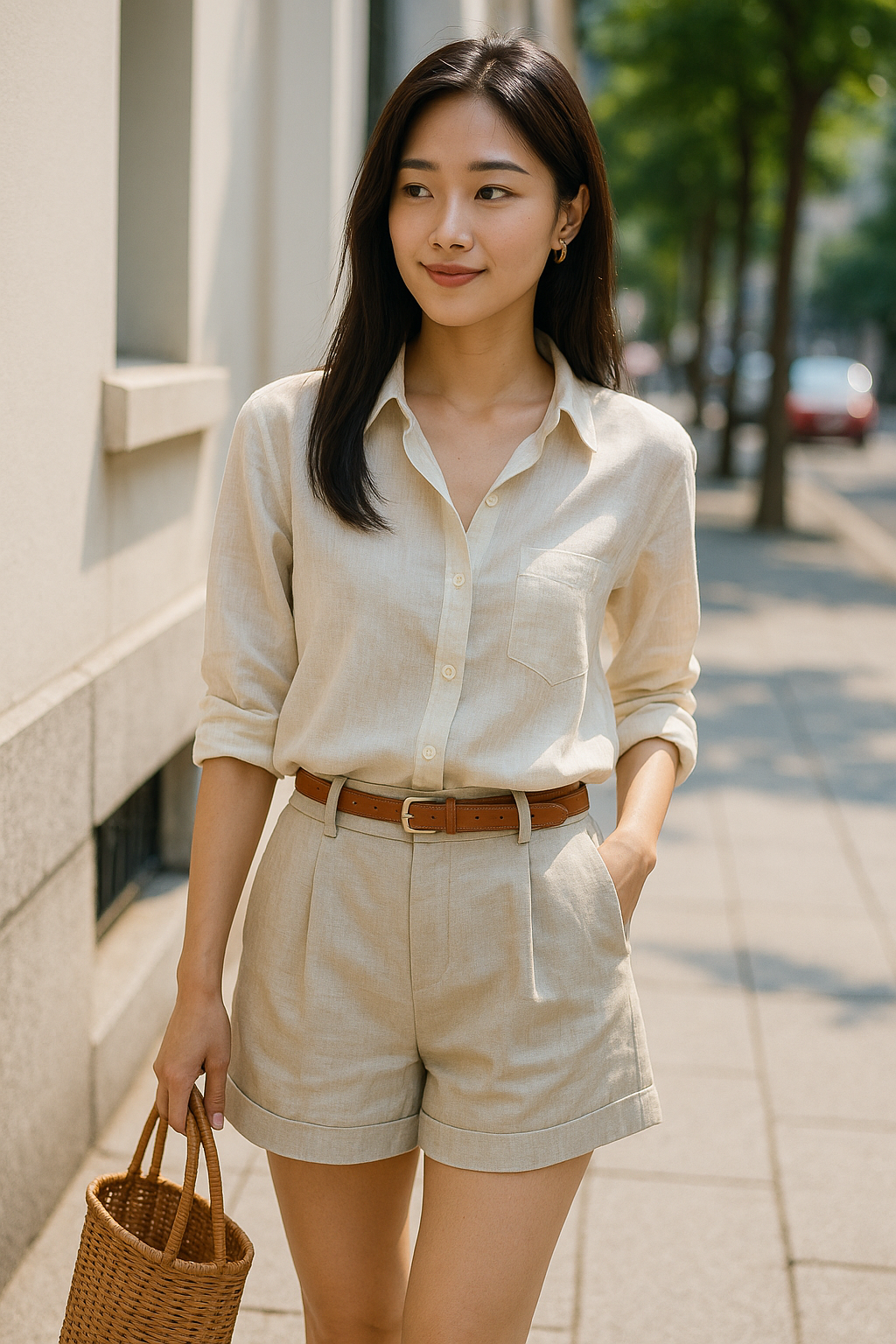 여름 린넨 셔츠 코디
