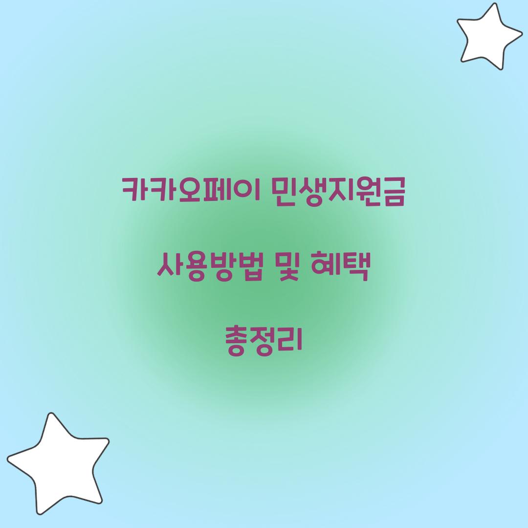 카카오페이 민생지원금 사용방법