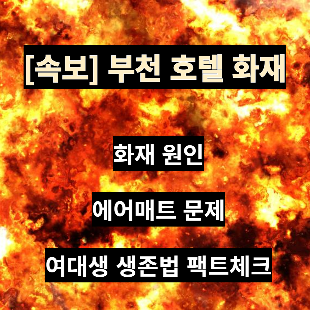 부천 호텔 화재 원인 / 부천 호텔 에어매트 / 부천 화재 생존 여대생 샤워기 일산화탄소 물 제거 팩트 체크