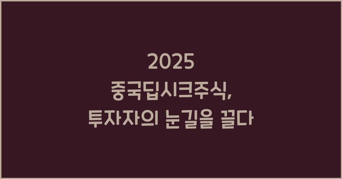 2025 중국딥시크주식